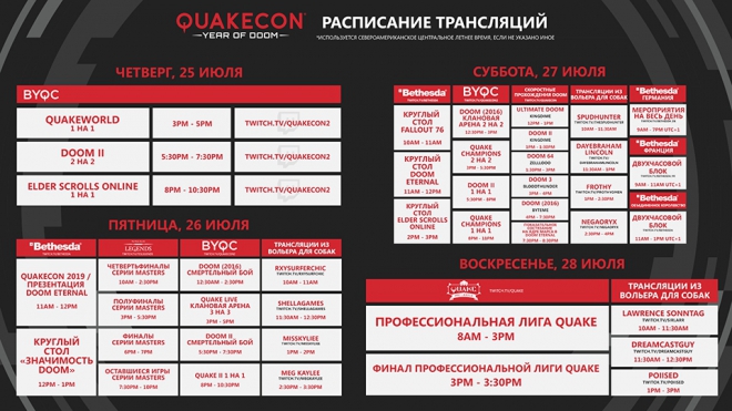 Опубликован распорядок QuakeCon 2019