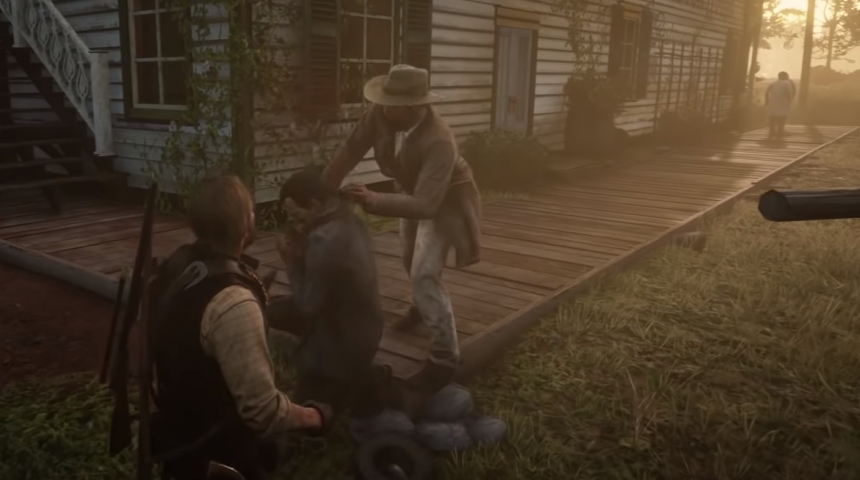В Red Dead Redemption 2 простой прохожий вдруг стал убийцей