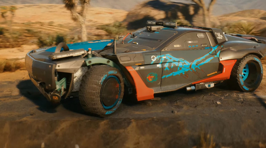 Творцы Cyberpunk 2077 продемонстрировали машину в пустыне