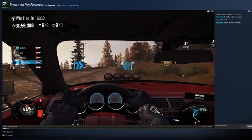 Steam запускает сервис встроенной трансляции игр